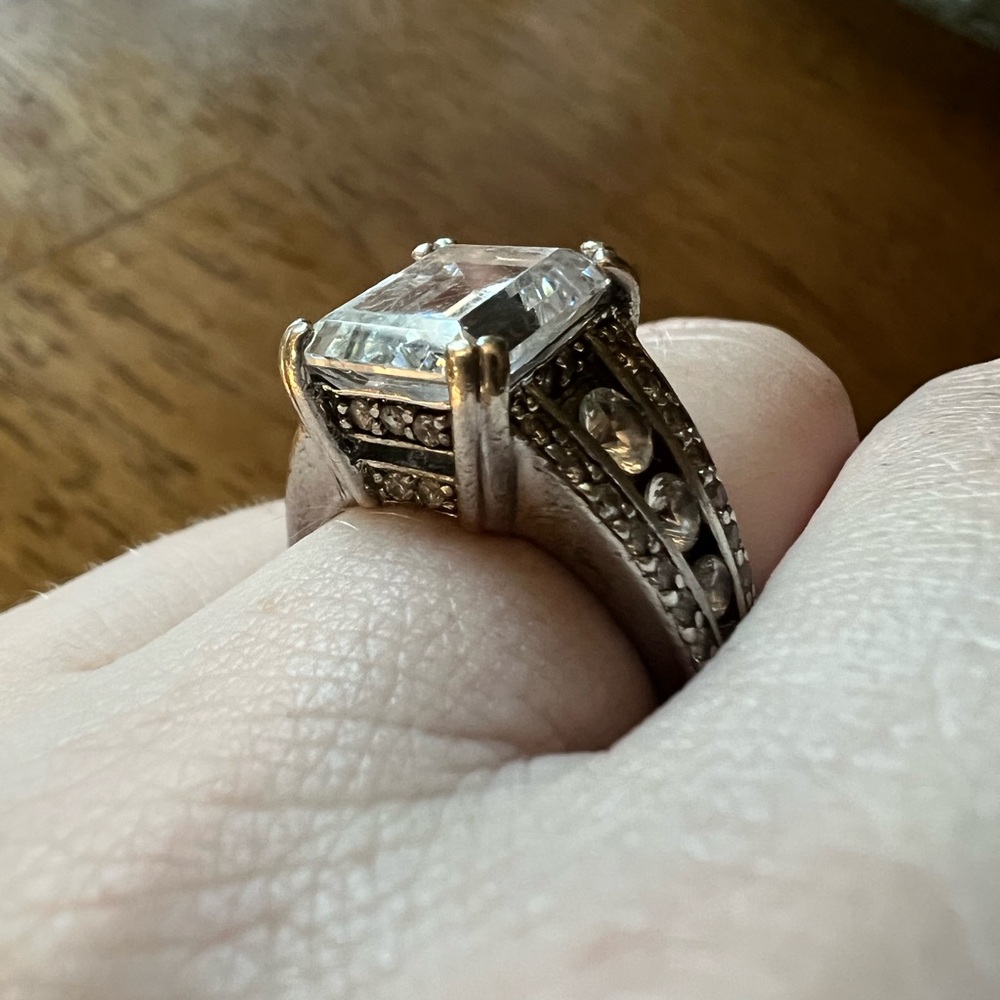 Emerald Cut Absolute Simulated Diamond Ring - image 2